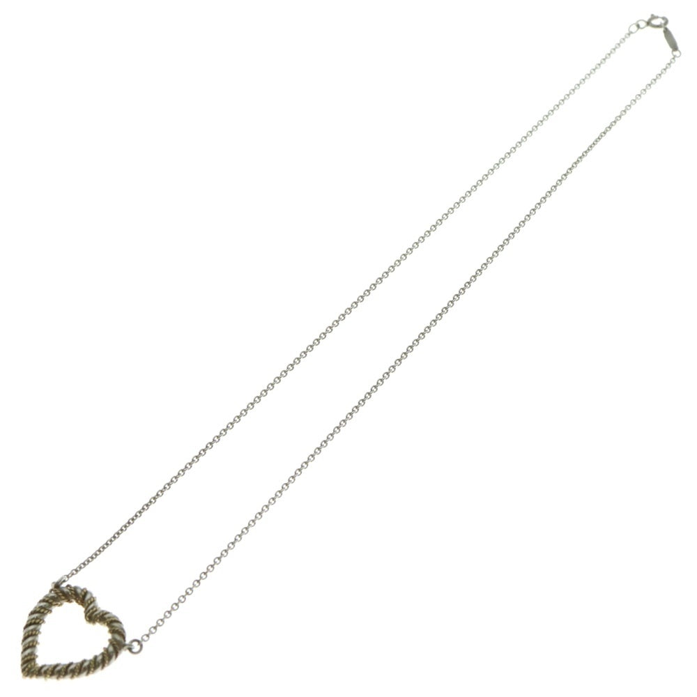 TIFFANY&Co(ティファニー) ツイストハート ネックレス ペンダント チェーン シルバー×ゴールド SV925/K18 6.6g