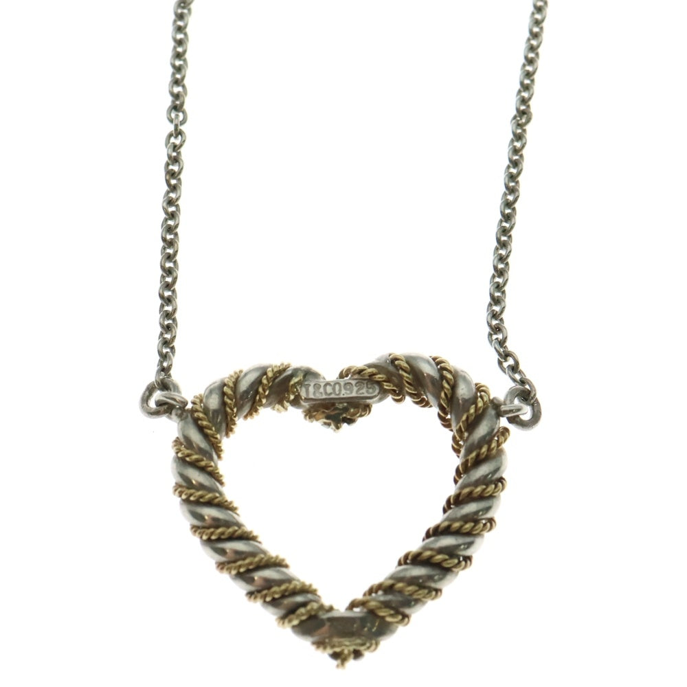 TIFFANY&Co(ティファニー) ツイストハート ネックレス ペンダント チェーン シルバー×ゴールド SV925/K18 6.6g