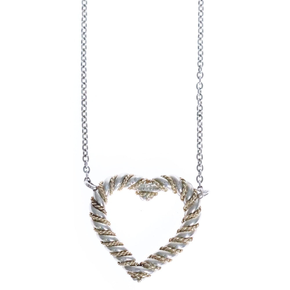 TIFFANY&Co(ティファニー) ツイストハート ネックレス ペンダント チェーン シルバー×ゴールド