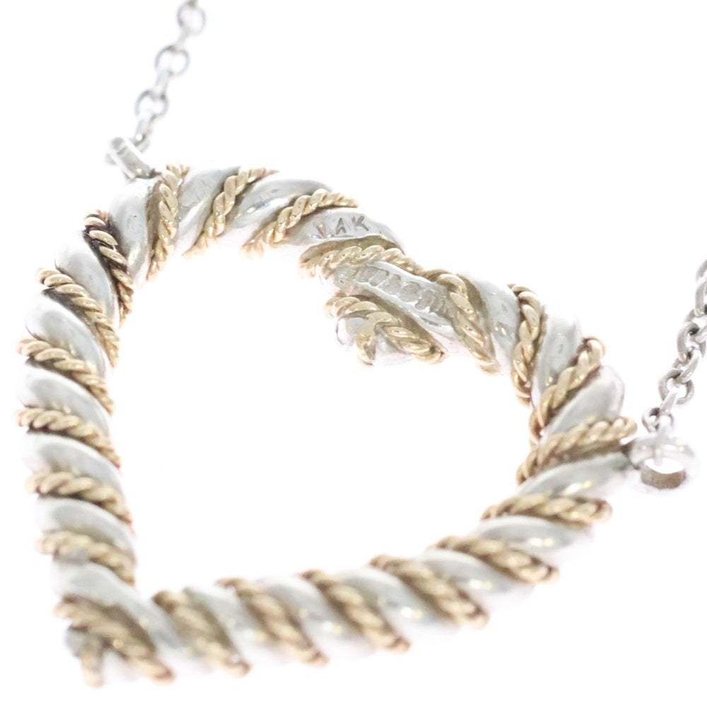 TIFFANY&Co(ティファニー) ツイストハート ネックレス ペンダント チェーン シルバー×ゴールド