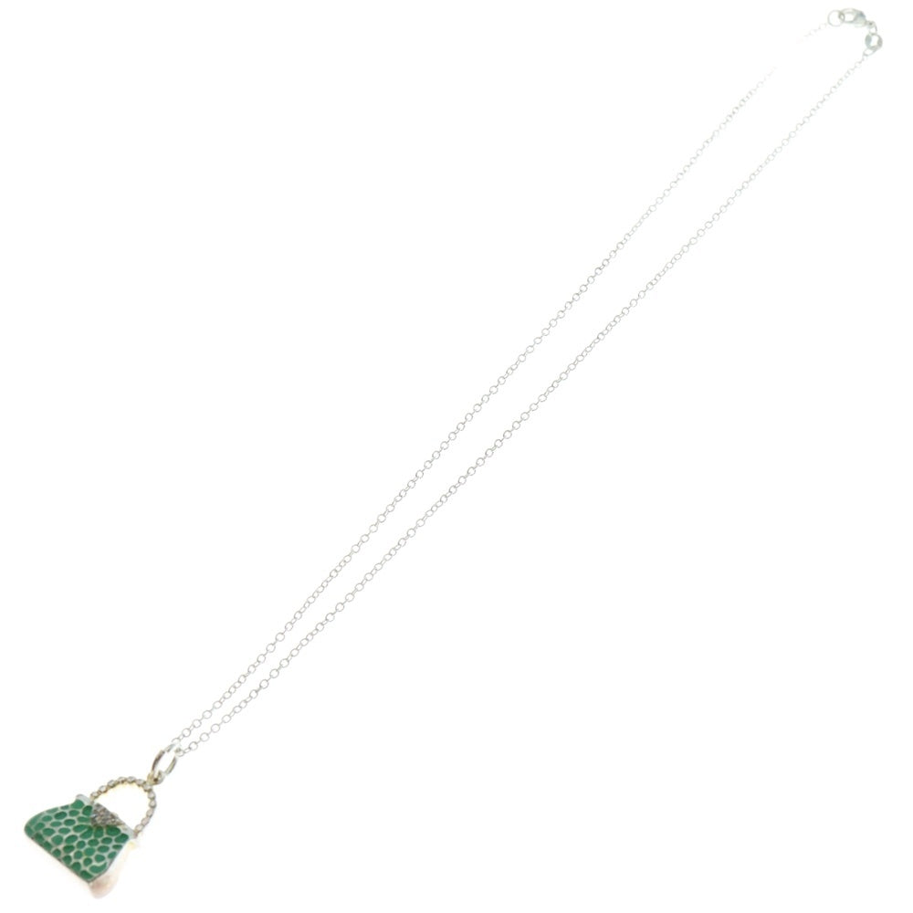 TIFFANY&Co(ティファニー) バッグモチーフ ネックレス ペンダント チェーン シルバー×エメラルドグリーン