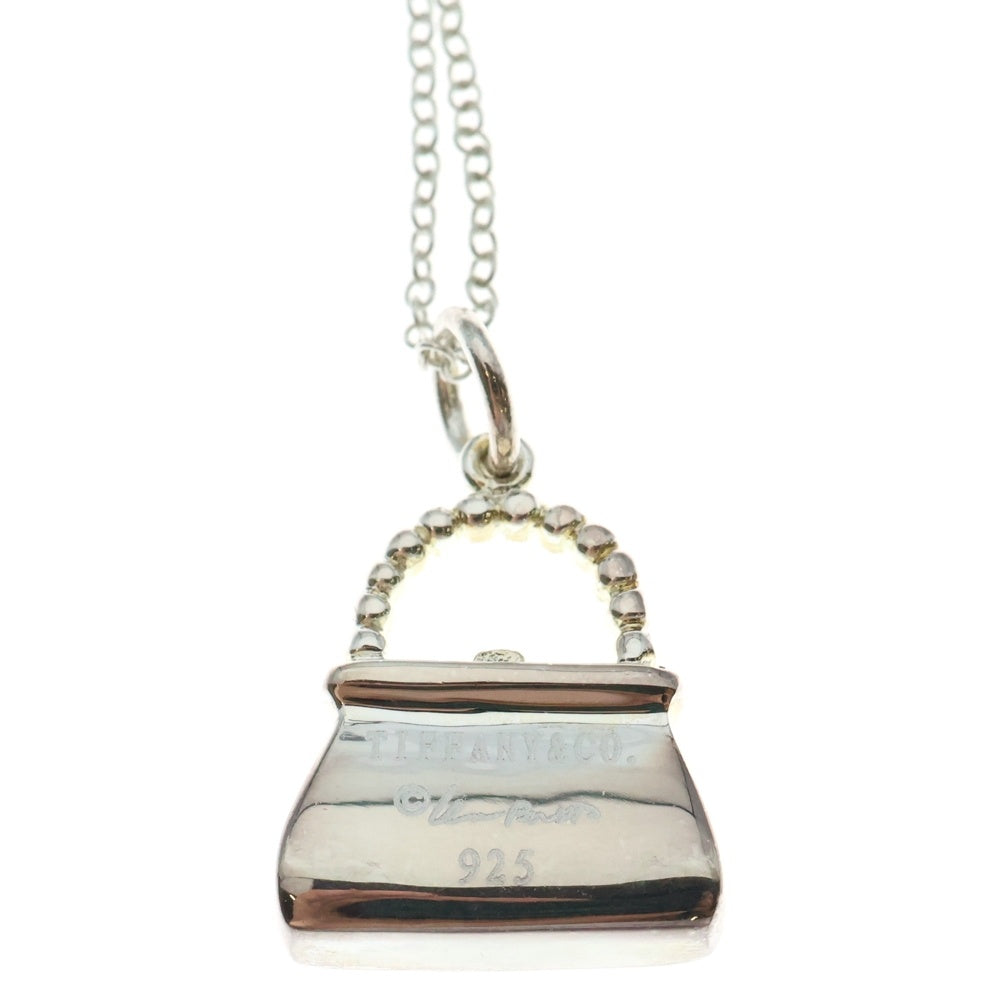 TIFFANY&Co(ティファニー) バッグモチーフ ネックレス ペンダント チェーン シルバー×エメラルドグリーン