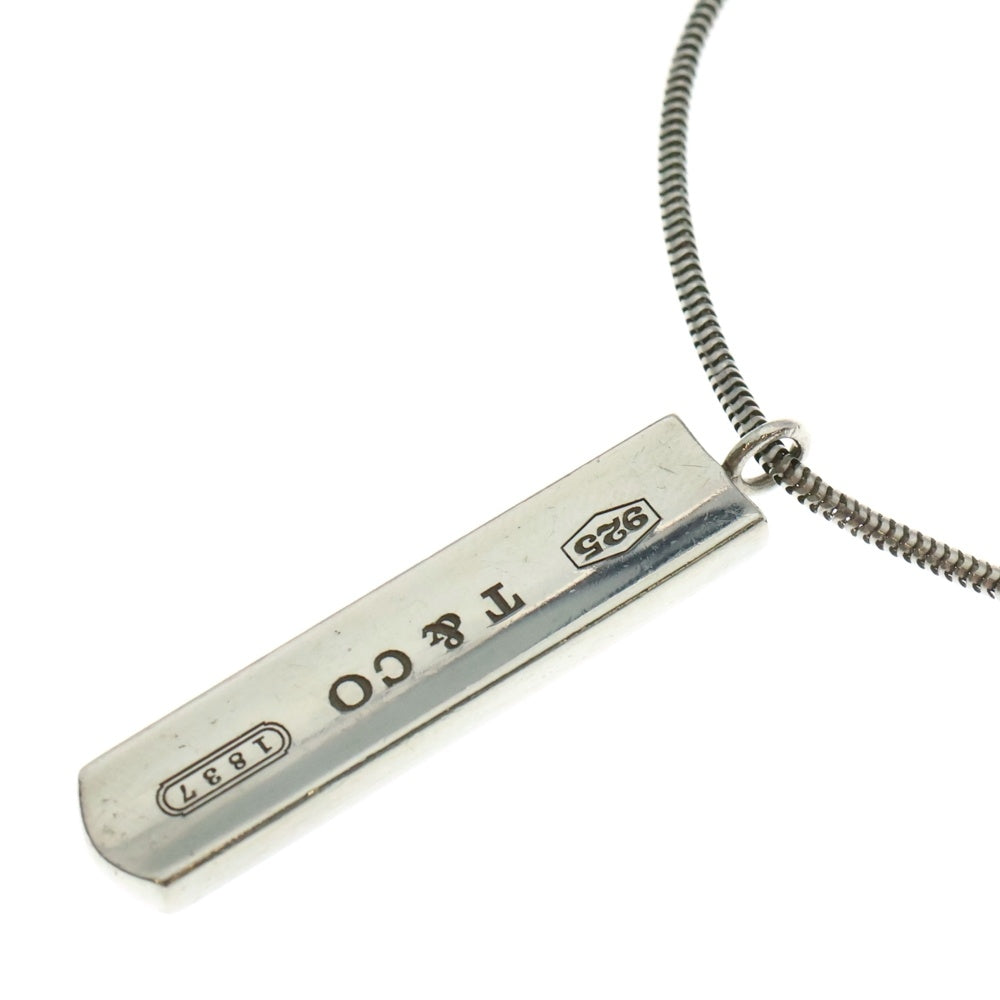 TIFFANY&Co(ティファニー) 1837 ナロー バー ネックレス ペンダント スネークチェーン シルバー SV925 12.6g