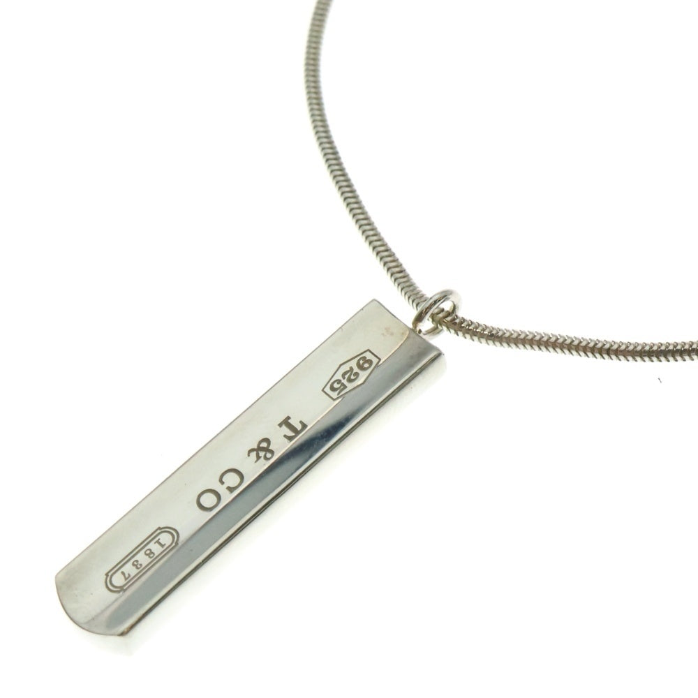 TIFFANY&Co(ティファニー) 1837 ナロー バー ネックレス ペンダント スネークチェーン シルバー
