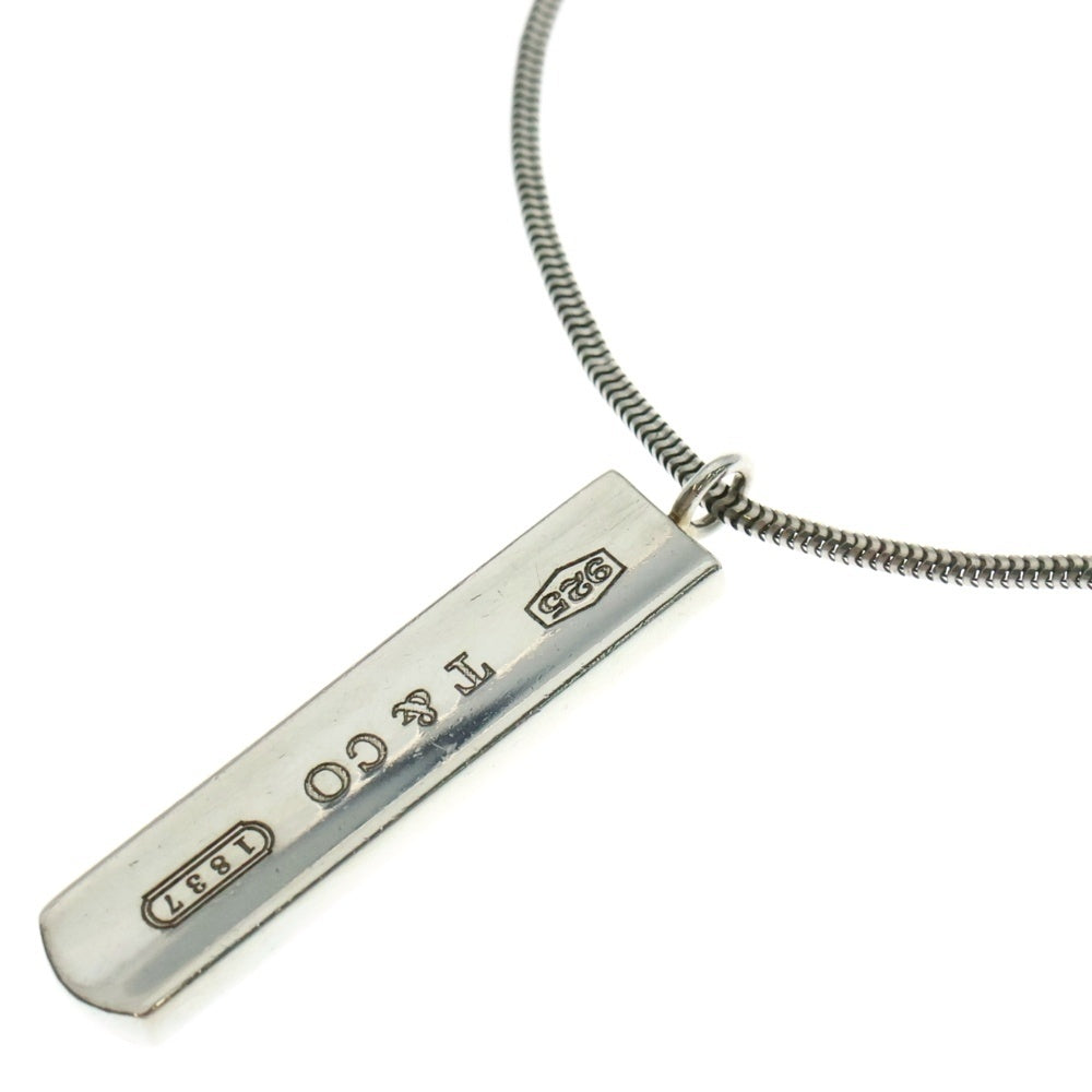 TIFFANY&Co(ティファニー) 1837 ナロー バー ネックレス ペンダント スネークチェーン シルバー