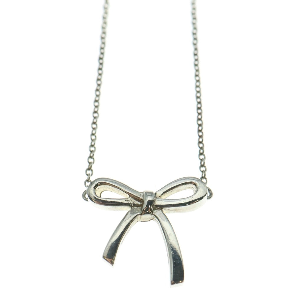 TIFFANY&Co(ティファニー) リボンモチーフ ネックレス ペンダント チェーン シルバー SV925 2g