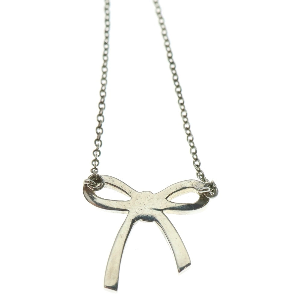 TIFFANY&Co(ティファニー) リボンモチーフ ネックレス ペンダント チェーン シルバー SV925 2g
