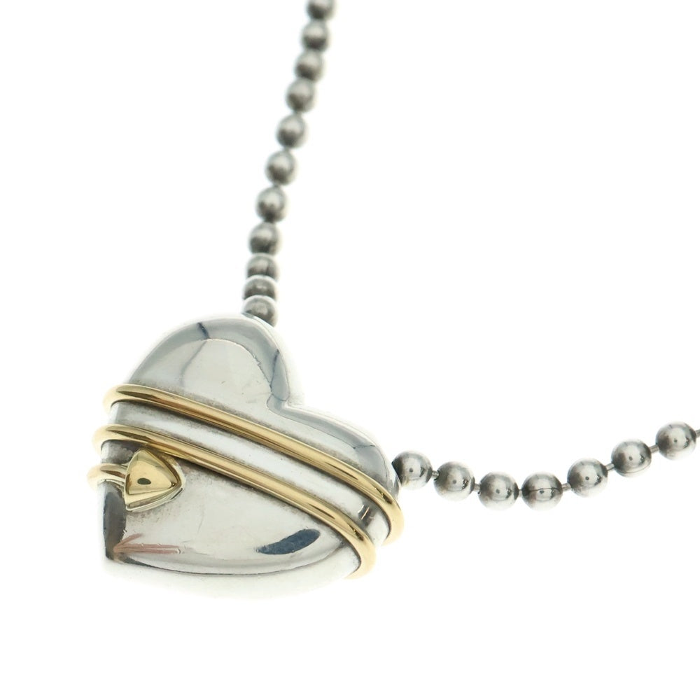 TIFFANY&Co(ティファニー) ハートアロー ネックレス ペンダント ボールチェーン シルバー×ゴールド