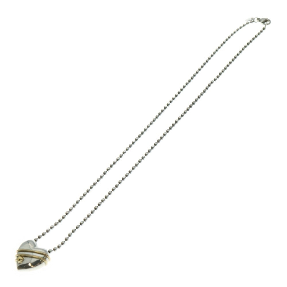 TIFFANY&Co(ティファニー) ハートアロー ネックレス ペンダント ボールチェーン シルバー×ゴールド