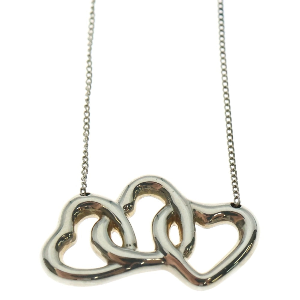TIFFANY&Co(ティファニー) スリーオープンハート ネックレス ペンダント チェーン シルバー SV925 3.8g