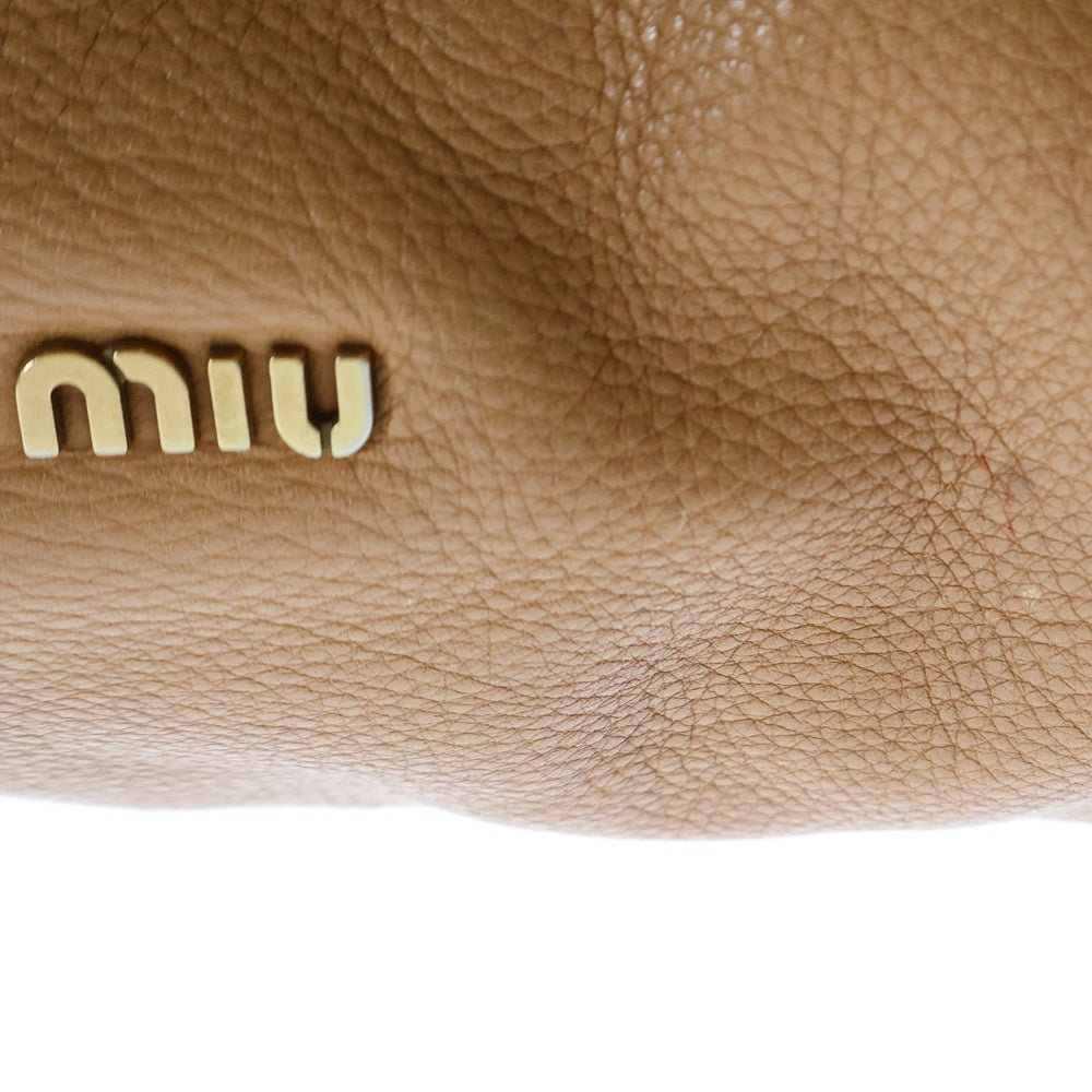 miumiu(ミュウミュウ) ロゴ ハンドバッグ ワンショルダーバッグ ブラウン レザー