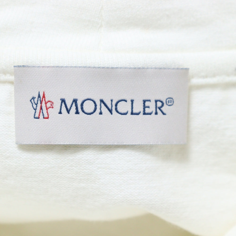 MONCLER(モンクレール) 20AW テープロゴ モックネック オーバーサイズ 半袖Tシャツ カットソー ホワイト F20948F70300 V8175