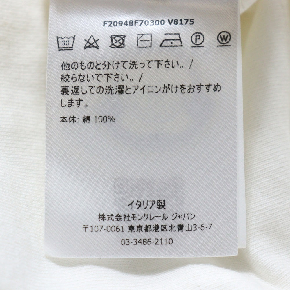 MONCLER(モンクレール) 20AW テープロゴ モックネック オーバーサイズ 半袖Tシャツ カットソー ホワイト F20948F70300 V8175