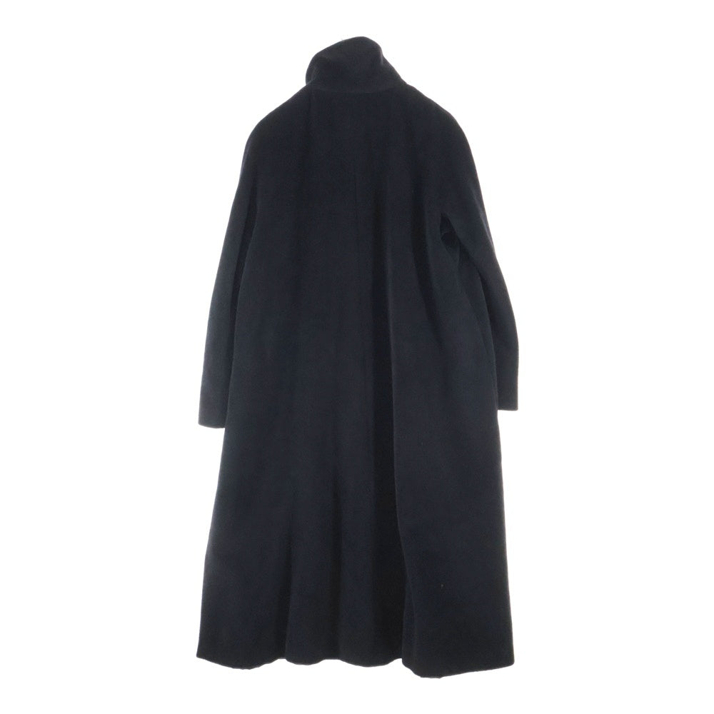 MaxMara(マックスマーラ) 比翼ボタン ウール ステンカラー ロング コート ブラック レディース