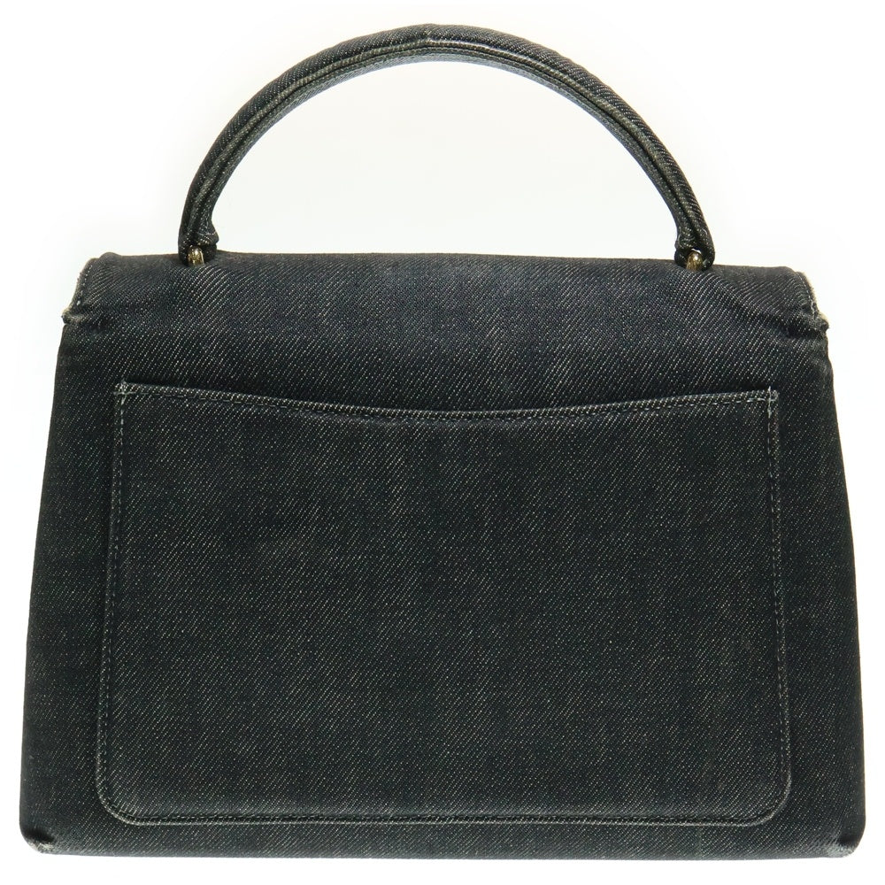 CHANEL(シャネル) ココマーク トップハンドル25 デニムケリーバッグ ハンドバッグ ブラック レディース
