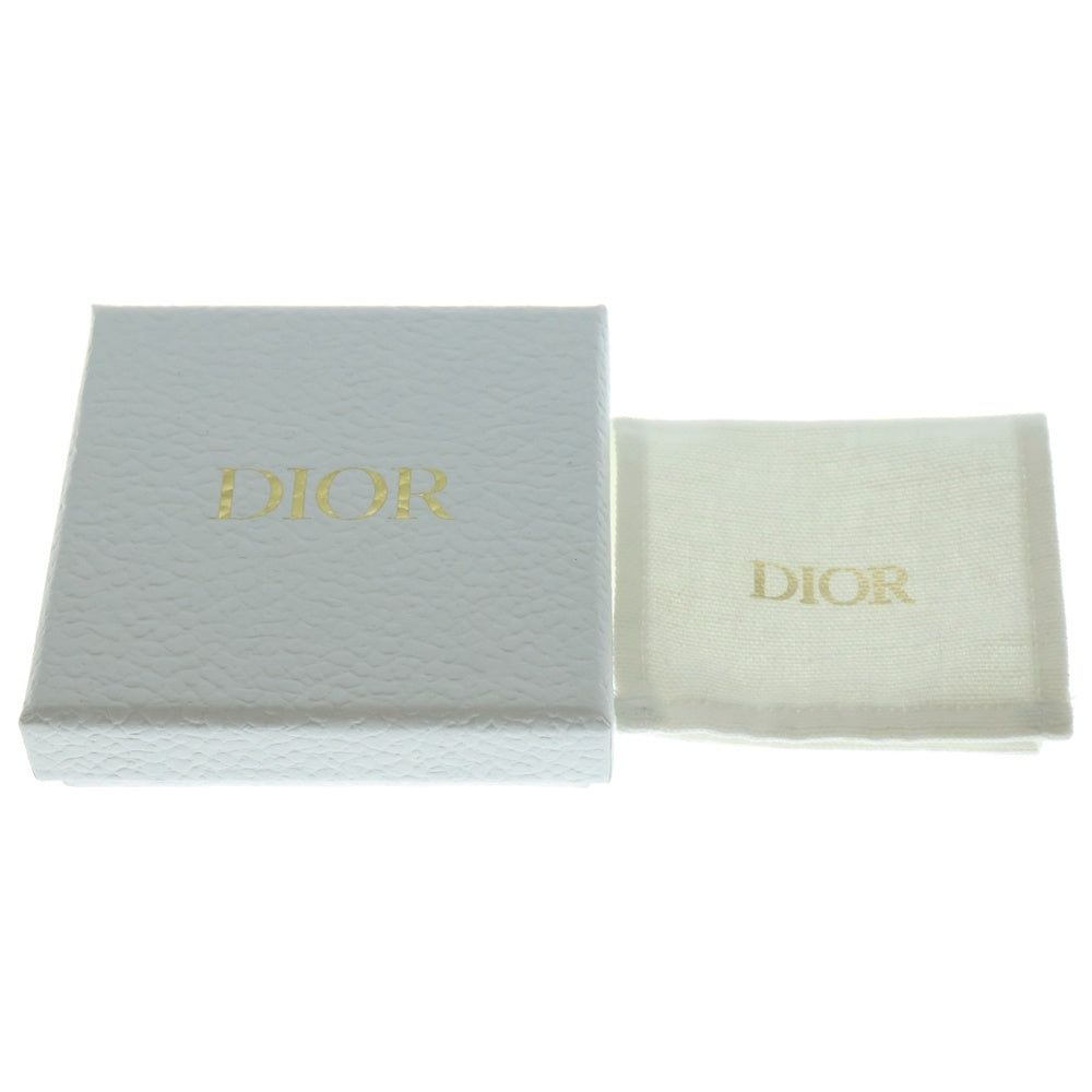 Christian Dior(クリスチャンディオール) シェル ロゴ ビーズ付イヤリング シルバー レディース