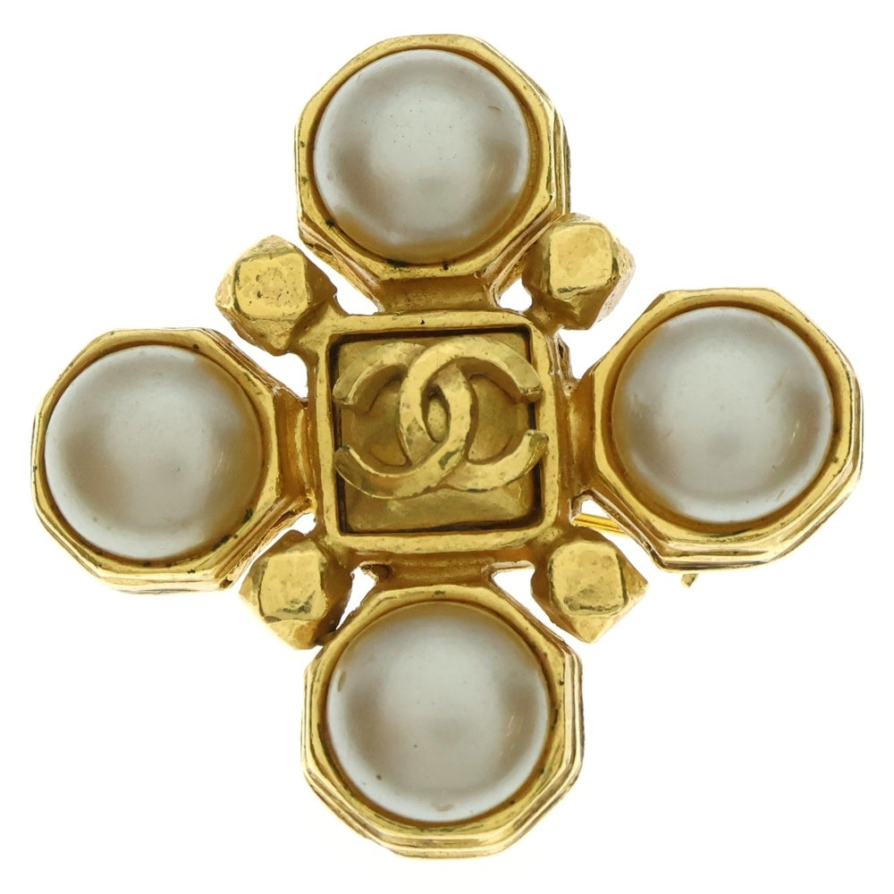 CHANEL(シャネル) ココマーク フェイクパール ブローチ ピンバッジ 97A ゴールド GP