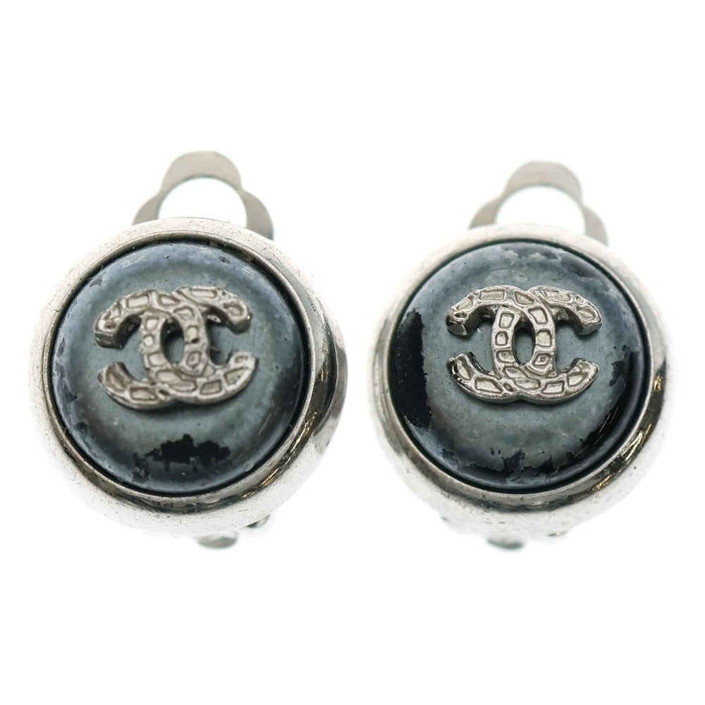 CHANEL(シャネル) ココマーク ラウンド イヤリング イヤーアクセサリー ブルー 00A シルバー金具 GP