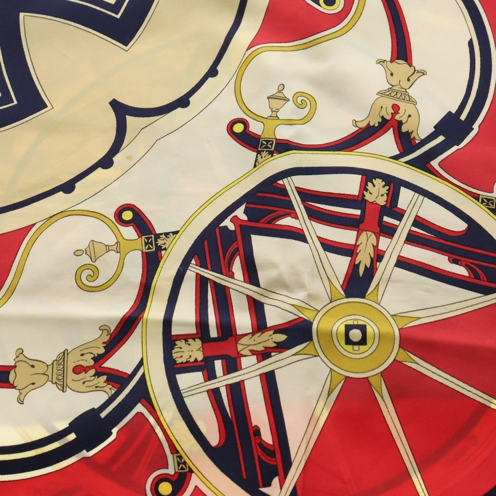 HERMES(エルメス) カレ90 WASHINGTON S CARRIAGE スカーフ レッド マルチカラー シルク