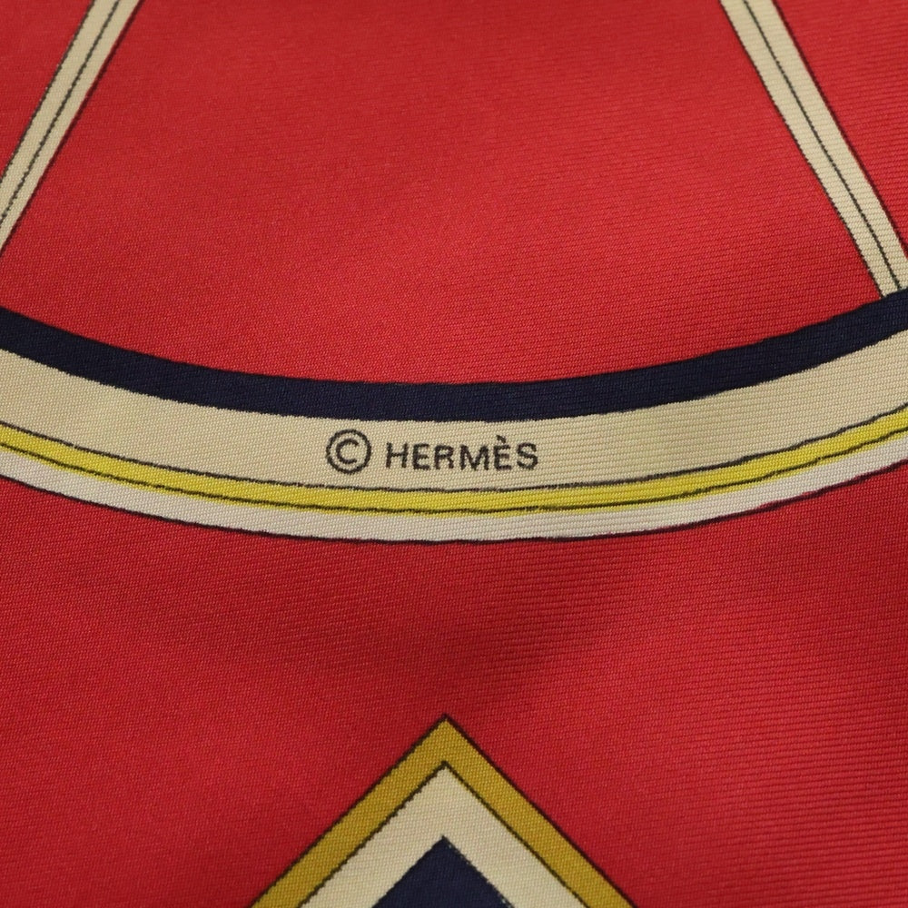 HERMES(エルメス) カレ90 WASHINGTON S CARRIAGE スカーフ レッド マルチカラー シルク