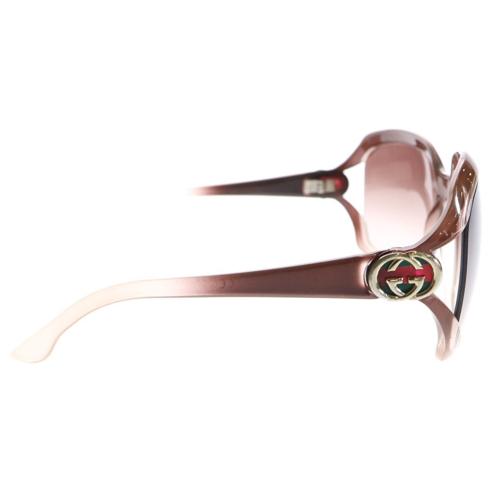 GUCCI(グッチ) GGロゴテンプル クリアレンズサングラス アイウェア ピンク/ブラウン レディース