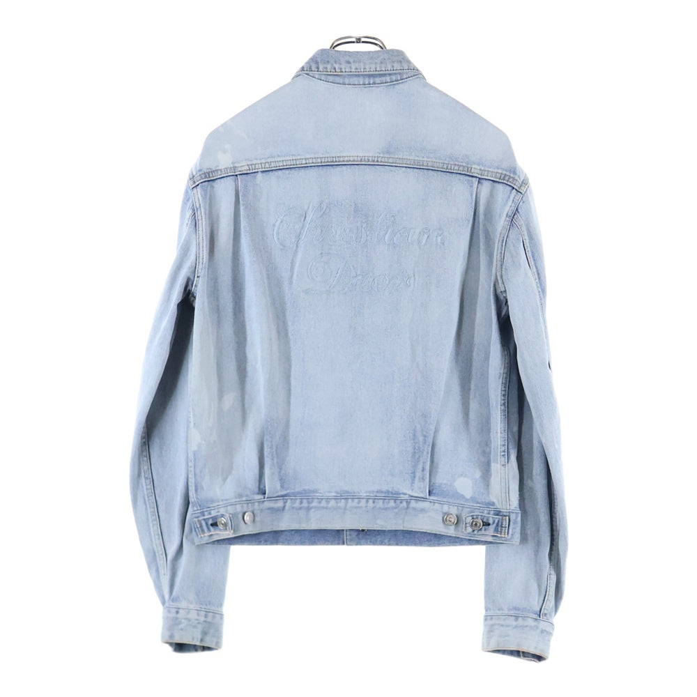 Christian Dior(クリスチャンディオール) 21AW ×Kenny Scharf MKII Denim Jacket ケニー シャーフ バックロゴ ブリーチ加工 デニムジャケット ブルー 013D481CY999
