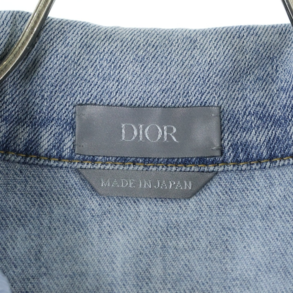 Christian Dior(クリスチャンディオール) 21AW ×Kenny Scharf MKII Denim Jacket ケニー シャーフ バックロゴ ブリーチ加工 デニムジャケット ブルー 013D481CY999
