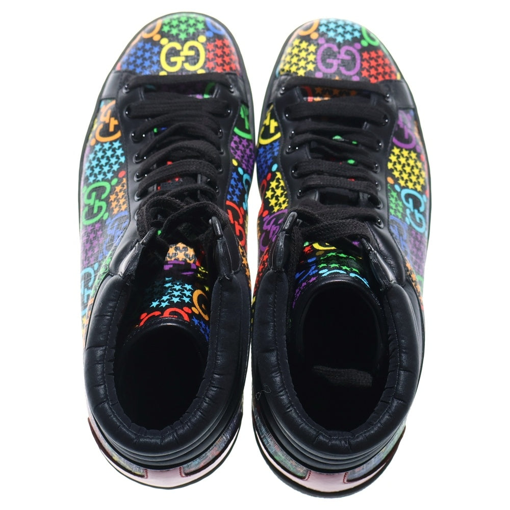 GUCCI(グッチ) GGサイケデリックレザーハイカットスニーカー ブラック
