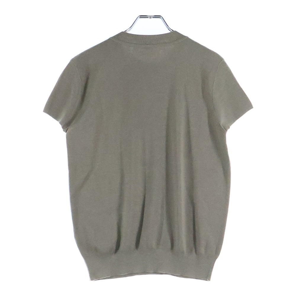 HERMES(エルメス) 23AW エクスリブリス ボタン クルーネック 半袖ニット セーター ベージュ レディース 3H2631D6