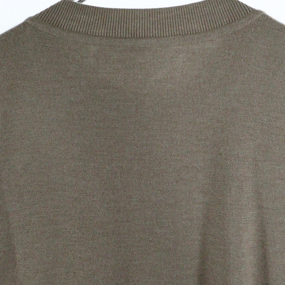 HERMES(エルメス) 23AW エクスリブリス ボタン クルーネック 半袖ニット セーター ベージュ レディース 3H2631D6