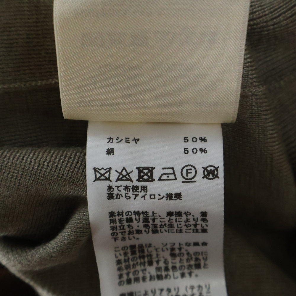 HERMES(エルメス) 23AW エクスリブリス ボタン クルーネック 半袖ニット セーター ベージュ レディース 3H2631D6