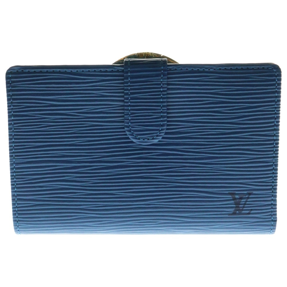 LOUIS VUITTON(ルイヴィトン) 二つ折りがま口財布 エピ ポルトモネ ビエ ヴィエノワ コンパクトウォレット カードケース 二つ折り財布 ブルー M6324G