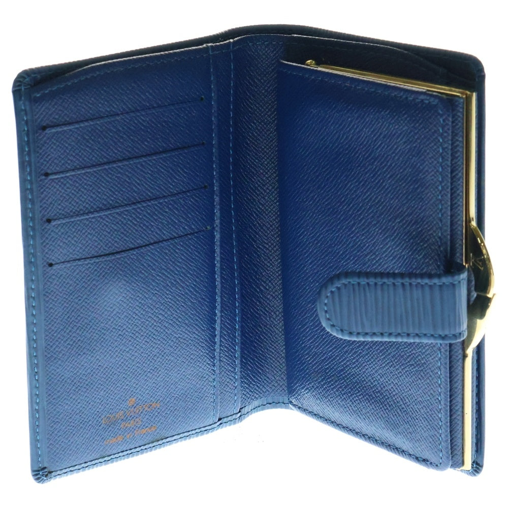LOUIS VUITTON(ルイヴィトン) 二つ折りがま口財布 エピ ポルトモネ ビエ ヴィエノワ コンパクトウォレット カードケース 二つ折り財布 ブルー M6324G