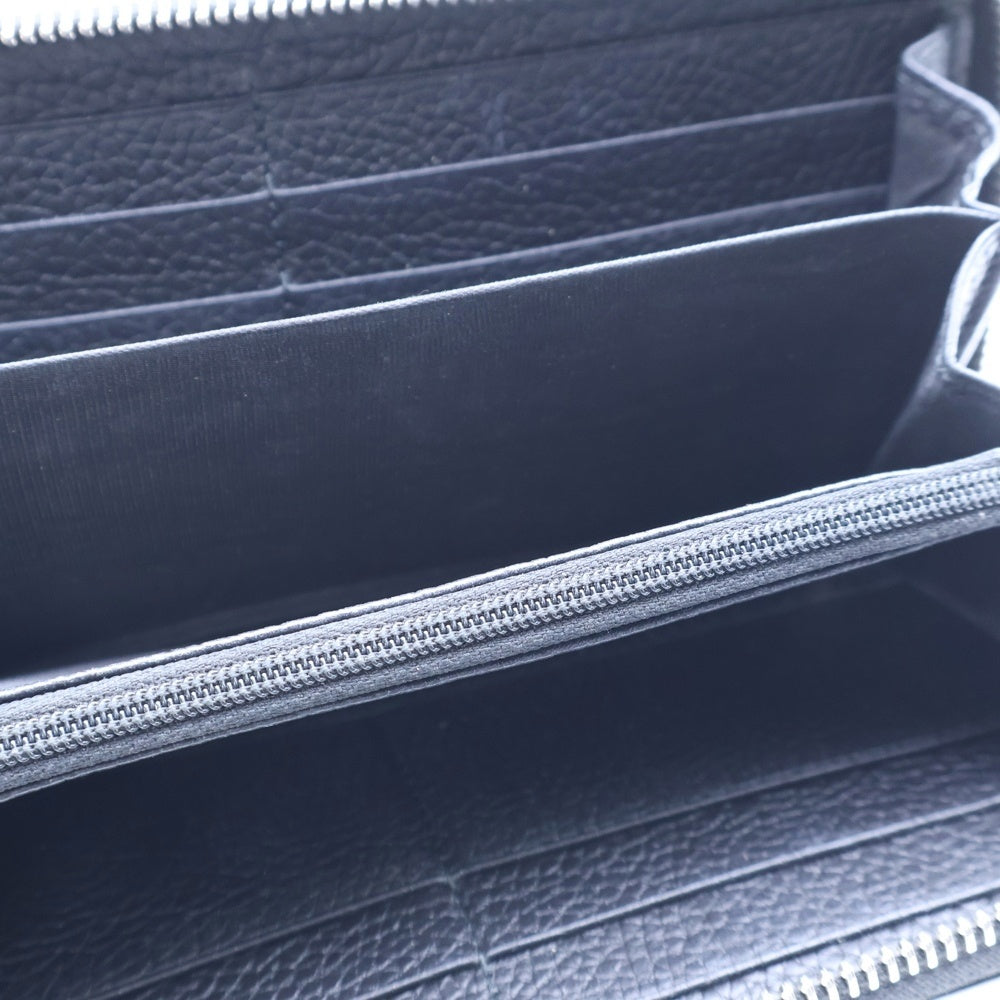 GUCCI(グッチ) ジャンボGG ラウンドファスナーレザーロングウォレット 長財布 ブラック 739484