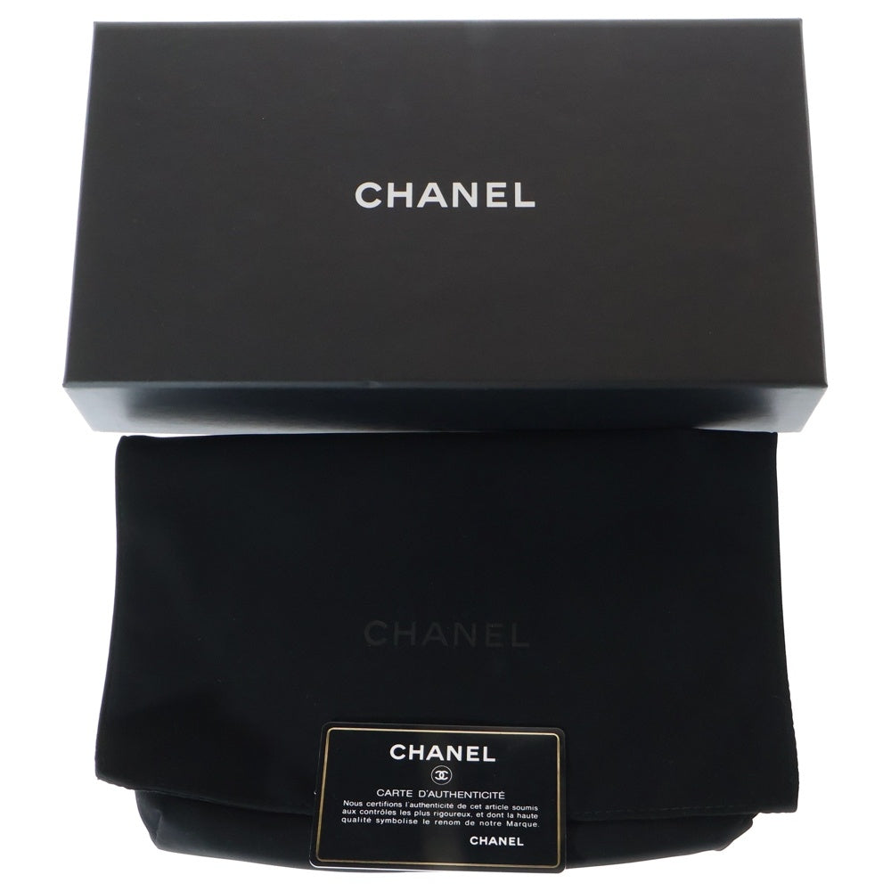 CHANEL(シャネル) ココマーク マトラッセ ラムスキン クラシックフラップレザーロングウォレット 二つ折り長財布 ブラック レディース
