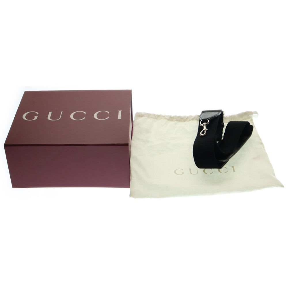 GUCCI(グッチ) GGスプリーム スモール クロスボディバッグ ショルダーバッグ ブラック シルバー金具 レザー 795465