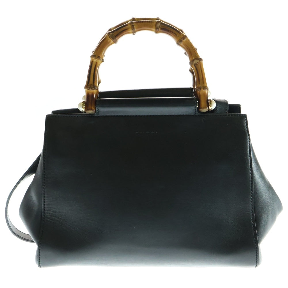 GUCCI(グッチ) バンブー ニムフェア 2WAYバッグ ショルダーバッグ ハンドバッグ ブラック ゴールド金具 レザー 453767