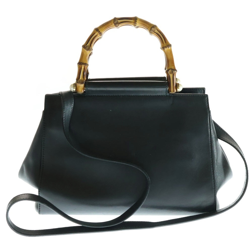 GUCCI(グッチ) バンブー ニムフェア 2WAYバッグ ショルダーバッグ ハンドバッグ ブラック ゴールド金具 レザー 453767