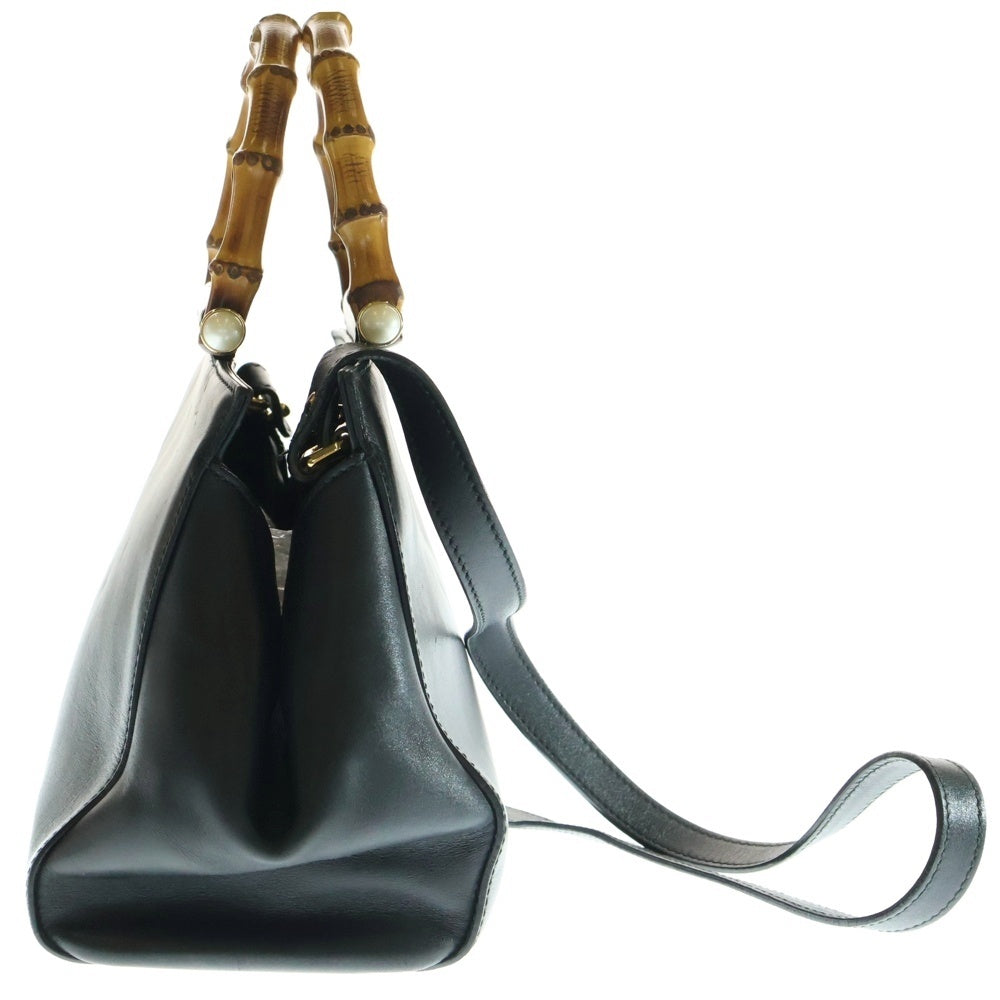 GUCCI(グッチ) バンブー ニムフェア 2WAYバッグ ショルダーバッグ ハンドバッグ ブラック ゴールド金具 レザー 453767