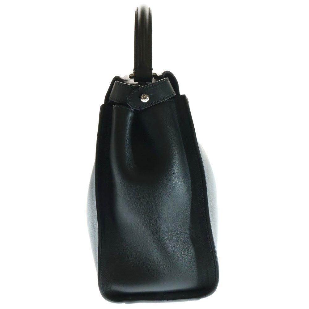 FENDI(フェンディ) ピーカブー ミディアム 2WAYバッグ ハンドバッグ ショルダーバッグ ブラック レザー 白金具 8BN290