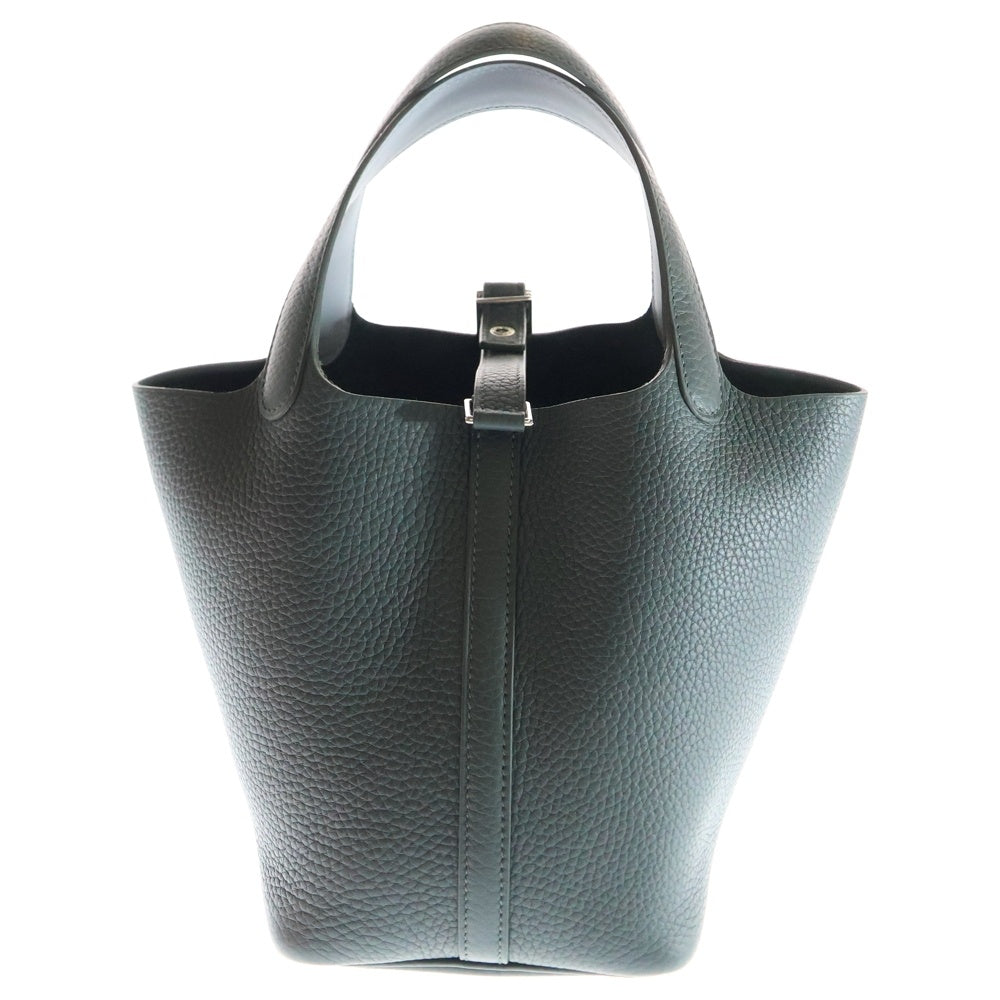 HERMES(エルメス) ピコタンロックPM エクラ トリヨンクレマンス レザーハンドバッグ ヴェールマングローブ/グリパンタン レディース K刻印