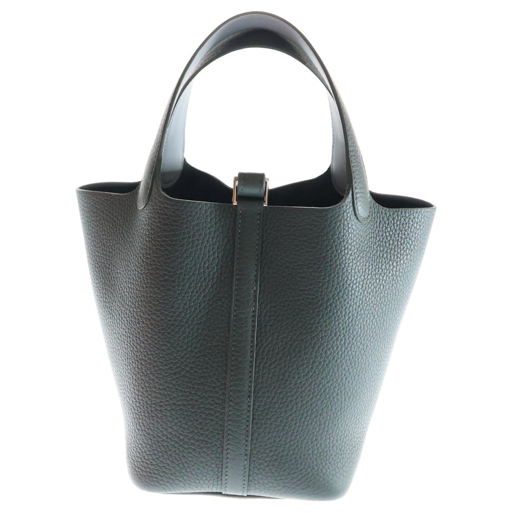 HERMES(エルメス) ピコタンロックPM エクラ トリヨンクレマンス レザーハンドバッグ ヴェールマングローブ/グリパンタン レディース K刻印