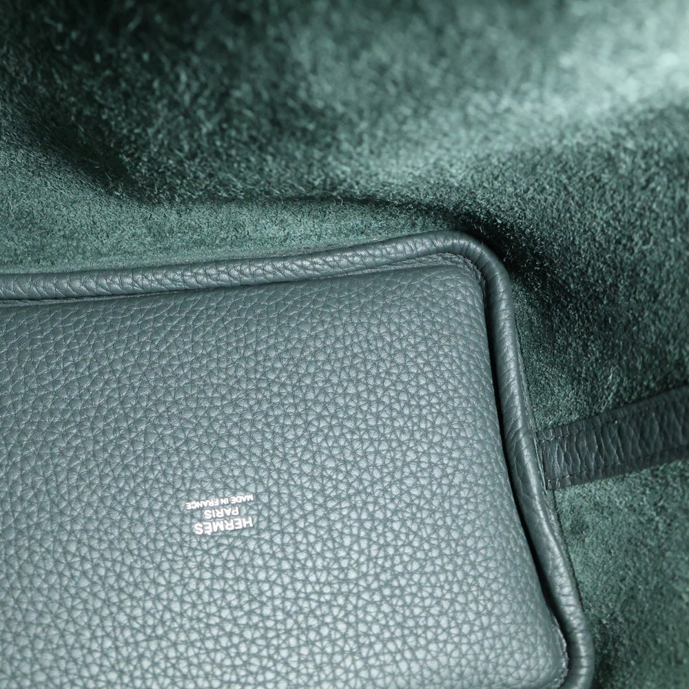 HERMES(エルメス) ピコタンロックPM エクラ トリヨンクレマンス レザーハンドバッグ ヴェールマングローブ/グリパンタン レディース K刻印