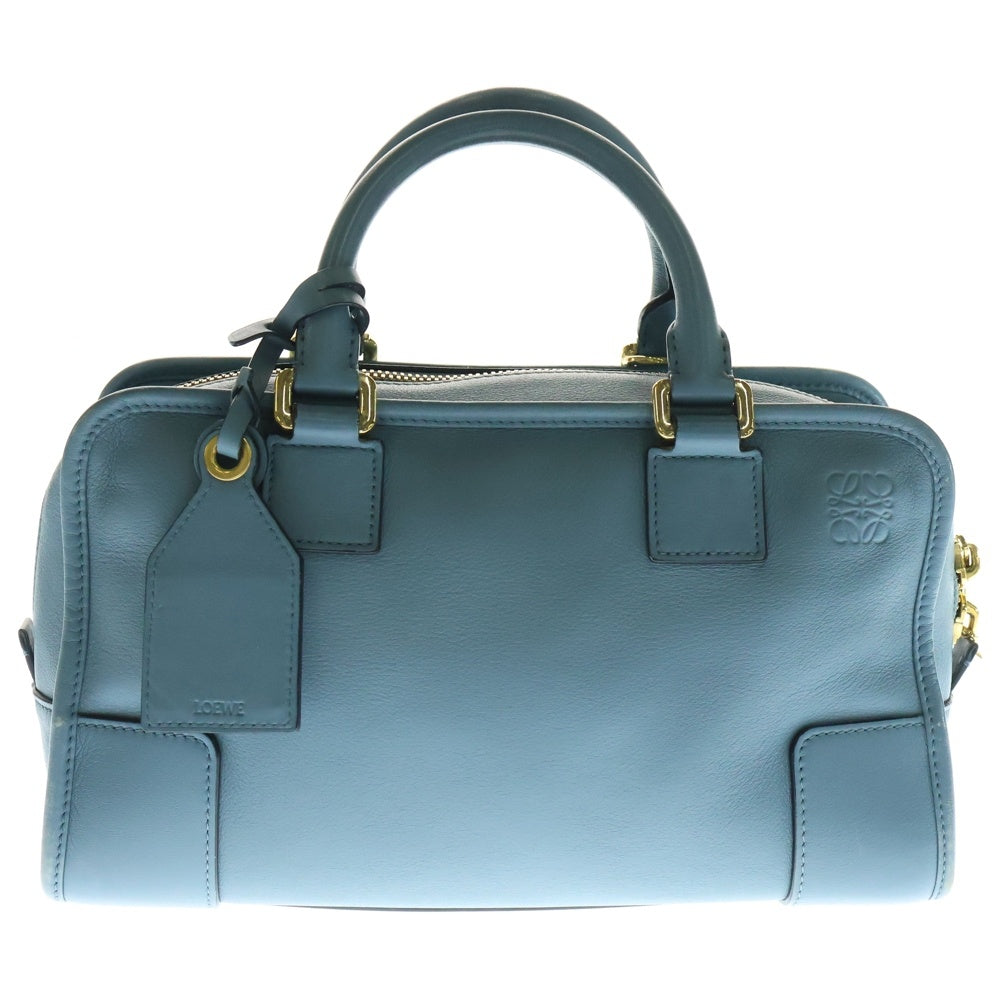 LOEWE(ロエベ) アマソナ30 2WAYボストンバッグ ショルダーバッグ ハンドバッグ ライトブルー ゴールド金具 レザー