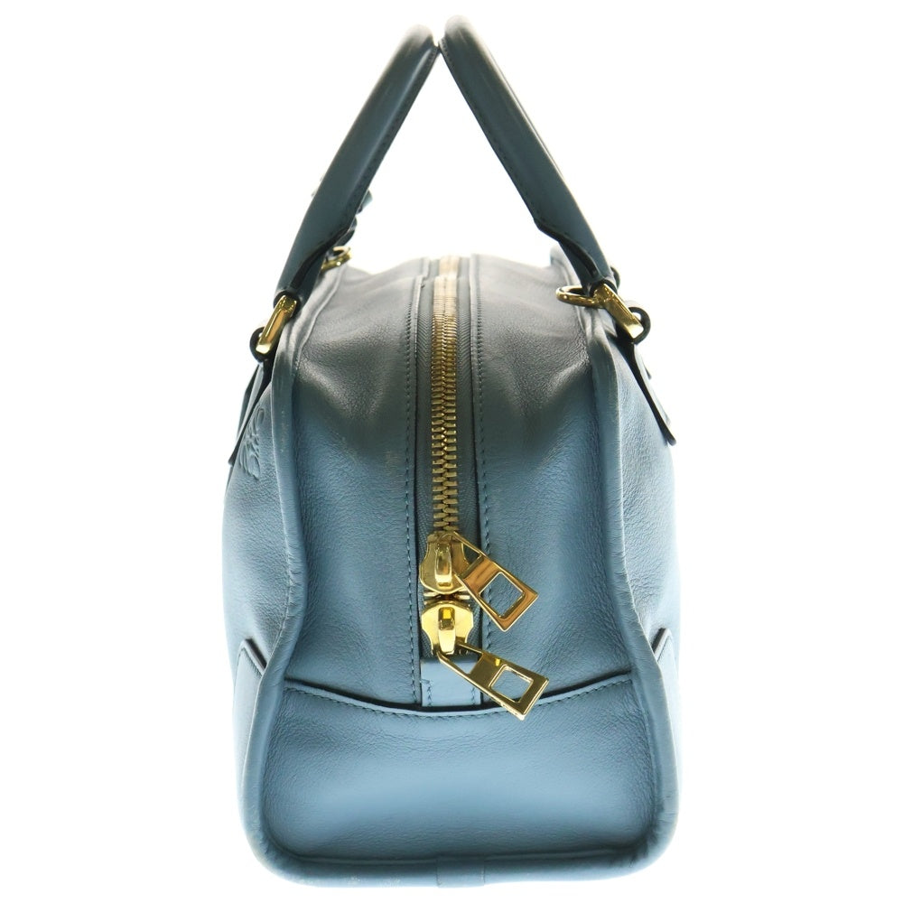 LOEWE(ロエベ) アマソナ30 2WAYボストンバッグ ショルダーバッグ ハンドバッグ ライトブルー ゴールド金具 レザー
