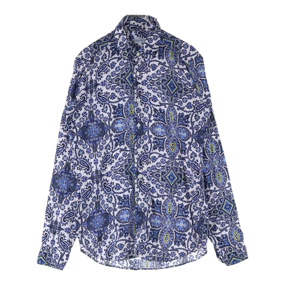 ETRO(エトロ) フラワー ペイズリー総柄 ロングスリーブ 長袖シャツ ブルー
