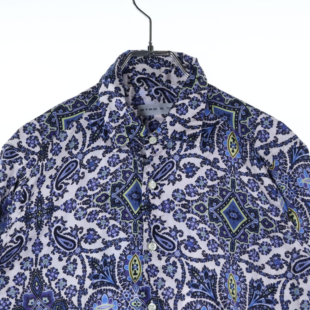 ETRO(エトロ) フラワー ペイズリー総柄 ロングスリーブ 長袖シャツ ブルー