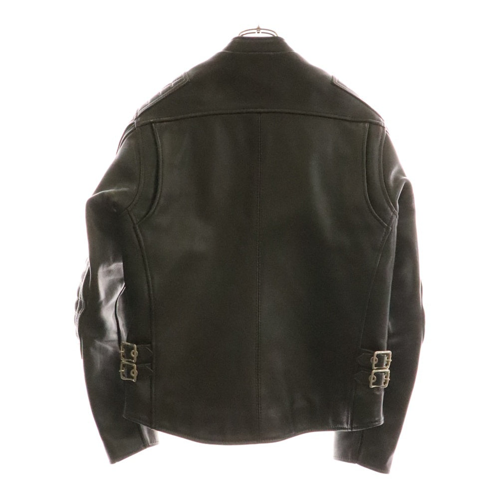 KADOYA(カドヤ) THE HEAD FACTORY キルティング カウレザー ジップアップ ダブル ライダース バイカー ジャケット ブラック