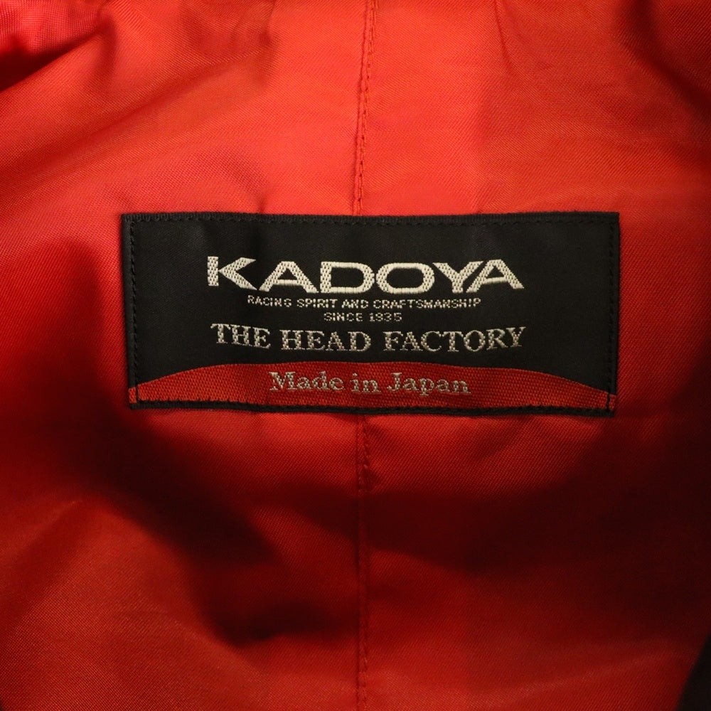 KADOYA(カドヤ) THE HEAD FACTORY キルティング カウレザー ジップアップ ダブル ライダース バイカー ジャケット ブラック