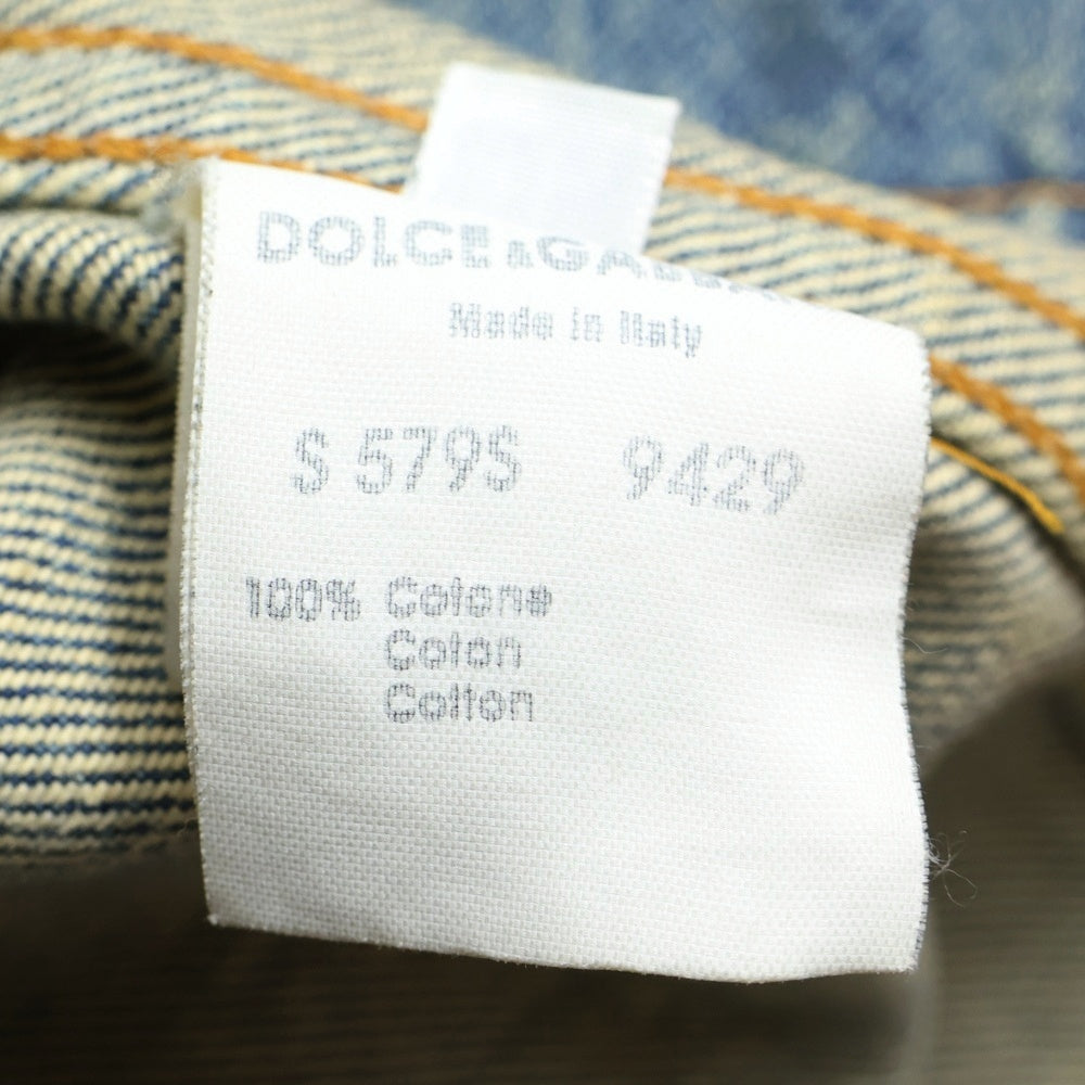 DOLCE & GABBANA(ドルチェアンドガッバーナ) ダメージ加工 スナップボタン デニム トラッカージャケット インディゴ S579S 9429